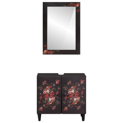 Set di Armadi da Bagno con porta 2 pcs Legno di mango massello