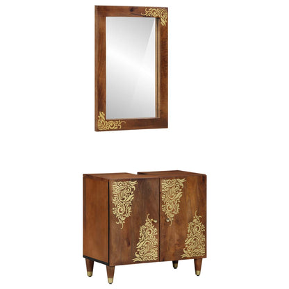 Set di Armadi da Bagno Montaggio a parete 2 pcs Marrone miele | homemem39