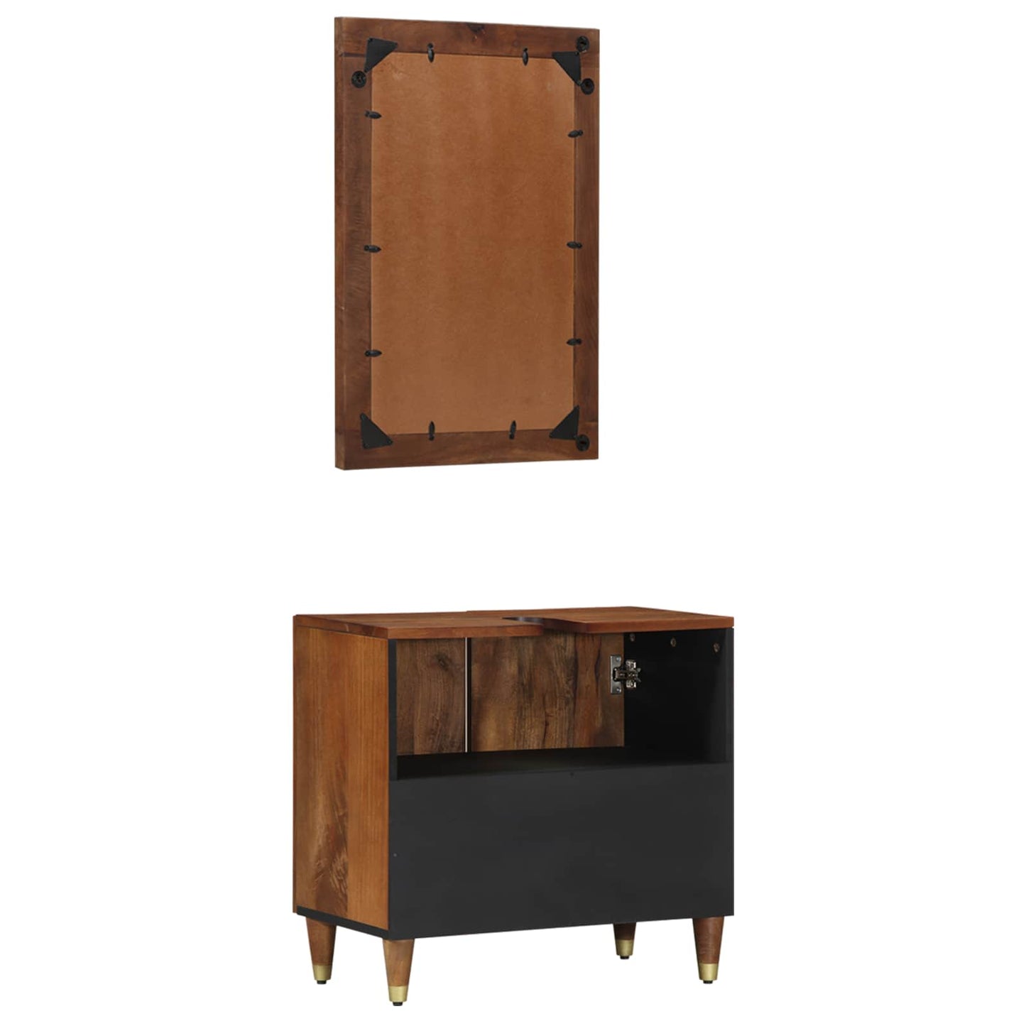Set di Armadi da Bagno Montaggio a parete 2 pcs Marrone miele | homemem39