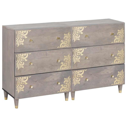 Credenza 2 pcs Grigio 60 x 33 x 75 cm Legno di mango massello | homemem39