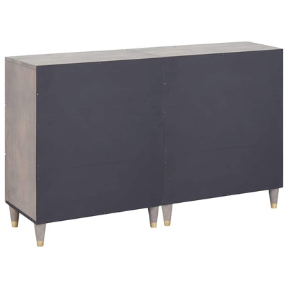 Credenza 2 pcs Grigio 60 x 33 x 75 cm Legno di mango massello