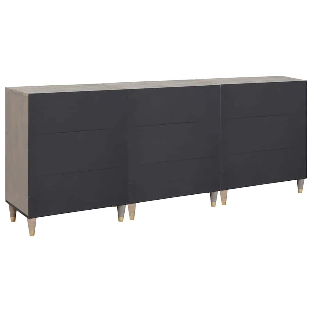 Set di Armadi da Bagno 3 pcs Grigio e Oro 180 x 33 x 75 cm | homemem39