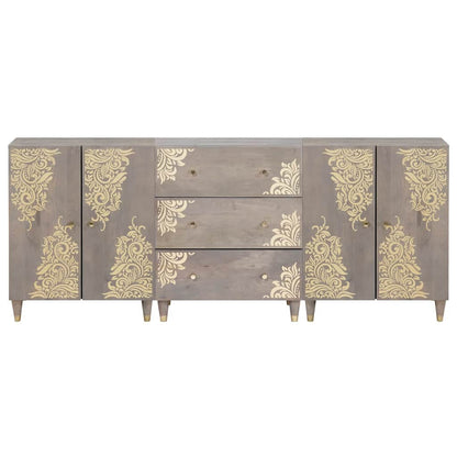 Set di Armadi da Bagno 3 pcs Grigio e Oro 180 x 33 x 75 cm
