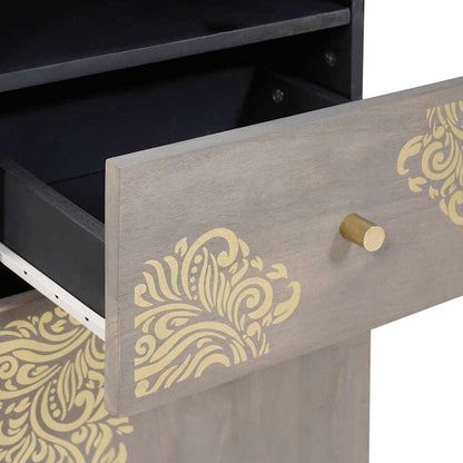 Set di Armadi da Bagno 3 pcs Grigio Legno di mango massello | homemem39