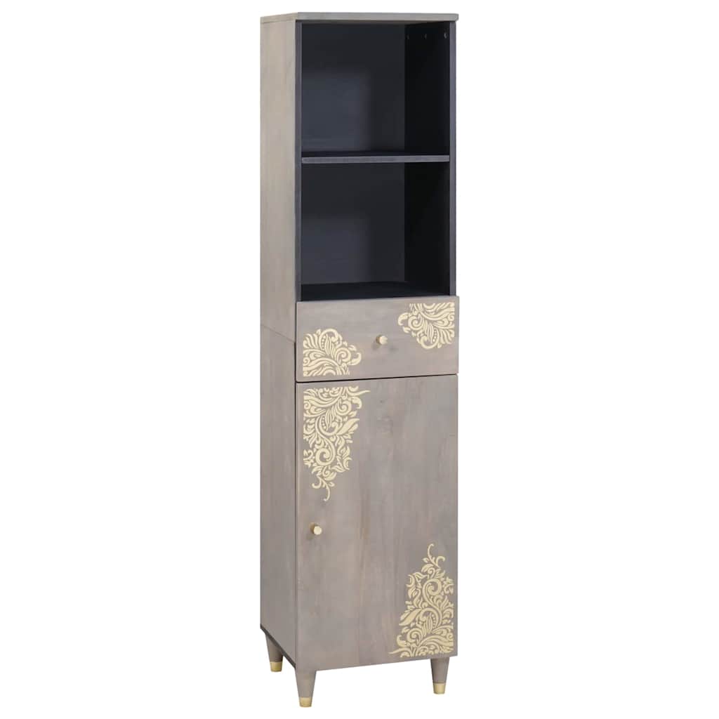 Set di Armadi da Bagno 5 pcs Grigio Legno di mango massello | homemem39