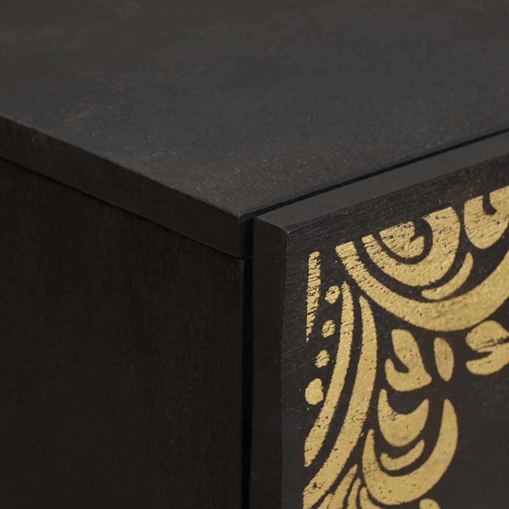 Credenza 2 pcs Nero 60 x 33 x 75 cm Legno di mango massello | homemem39