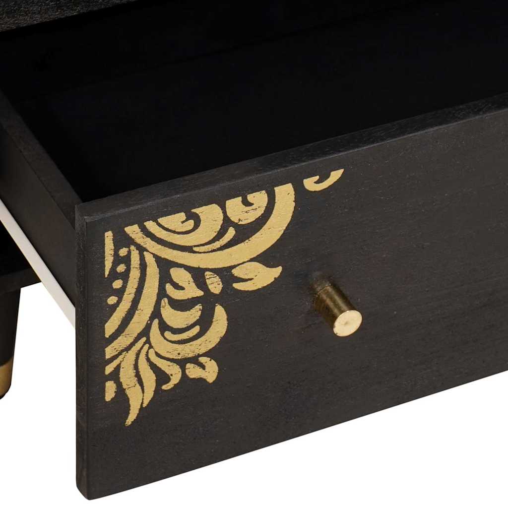 Credenza 2 pcs Nero 60 x 33 x 75 cm Legno di mango massello | homemem39