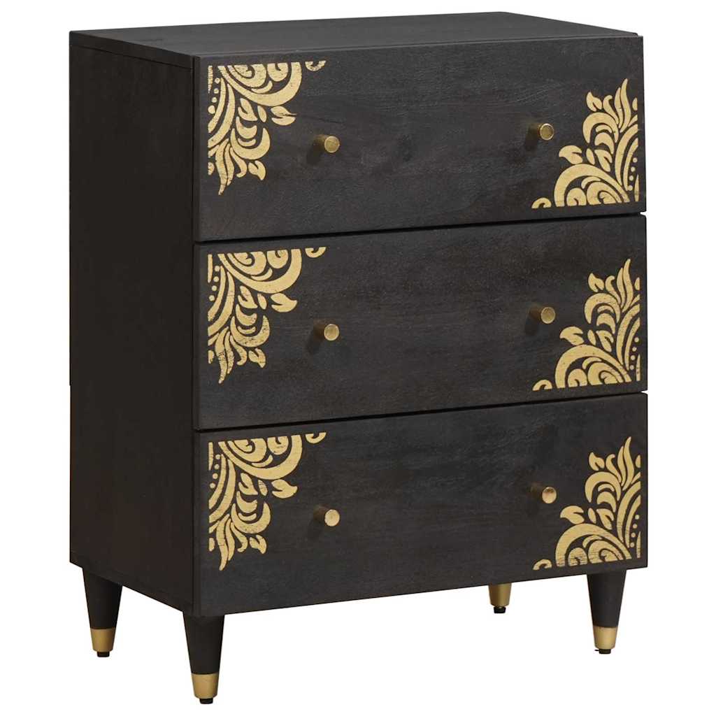 Credenza 2 pcs Nero 60 x 33 x 75 cm Legno di mango massello | homemem39