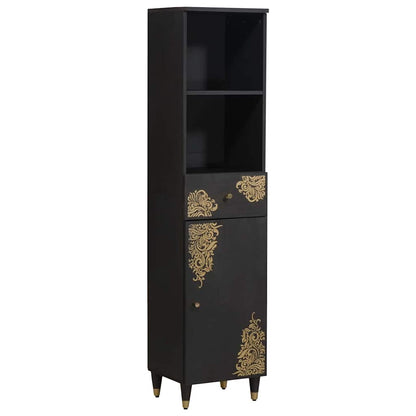 Set di Armadi da Bagno 4 pcs Nero Legno di mango massello | homemem39