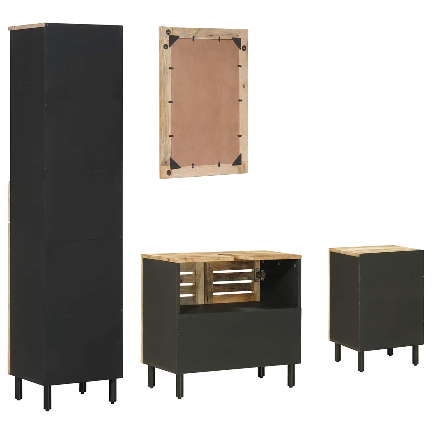 Set di Armadi da Bagno 4 pz Naturale 38 x 33 x 160 cm | homemem39