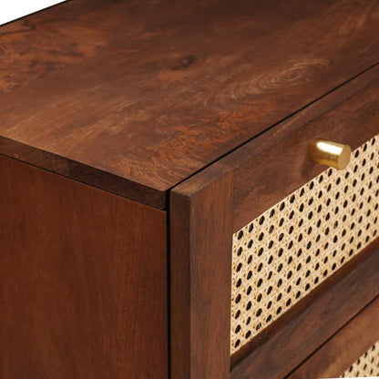 Mobile da Bagno 2 pcs Nero e Oro Legno di mango massello | homemem39