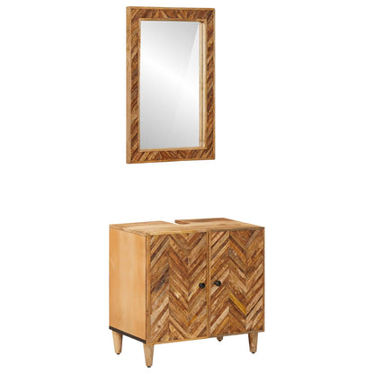 Set di Armadi da Bagno con porta 2 pcs Legno di mango massello | homemem39