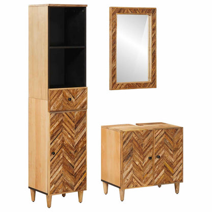 Set di Armadi da Bagno con porta 3 pcs Legno di mango massello | homemem39