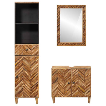 Set di Armadi da Bagno con porta 3 pcs Legno di mango massello | homemem39