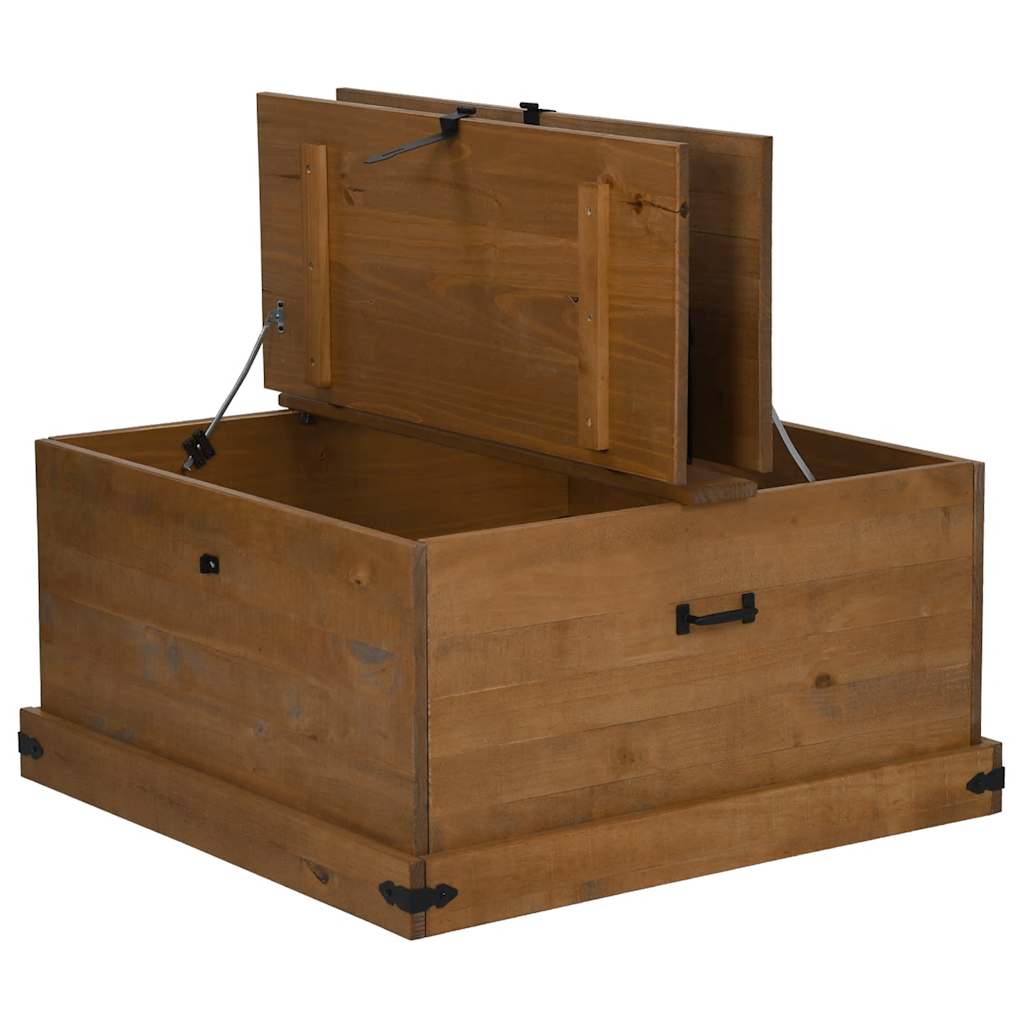 Cassapanca HALDEN 91x91x47 cm in Legno Massello di Pino
