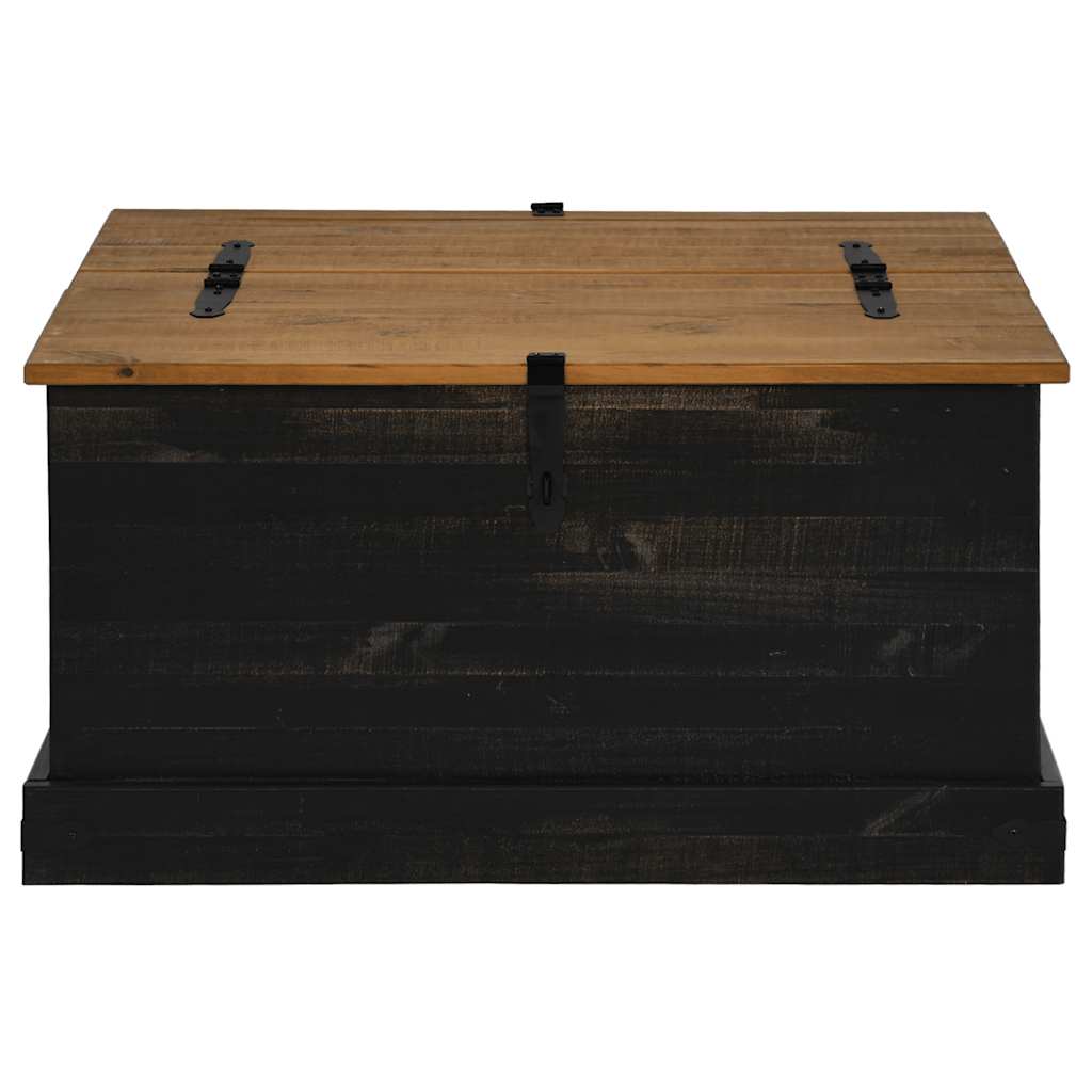 Cassapanca HALDEN Nero 91x91x47 cm in Legno Massello di Pino
