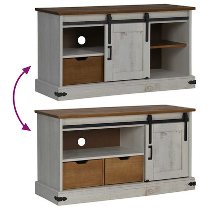 Mobile Porta TV HALDEN con Anta Scorrevole Bianco 110x40x60 cm - homemem39