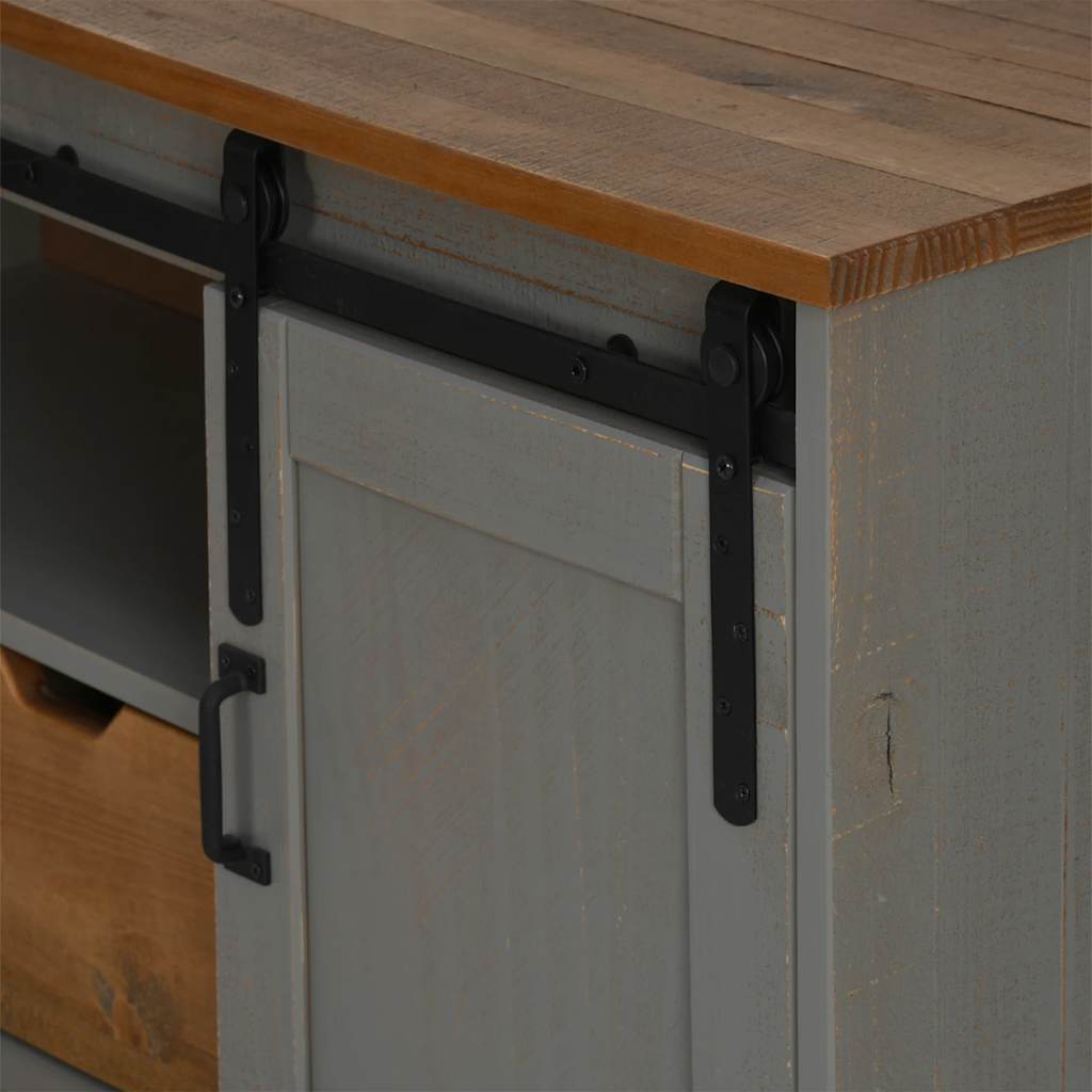 Mobile Porta TV HALDEN con Anta Scorrevole Grigio 110x40x60 cm - homemem39