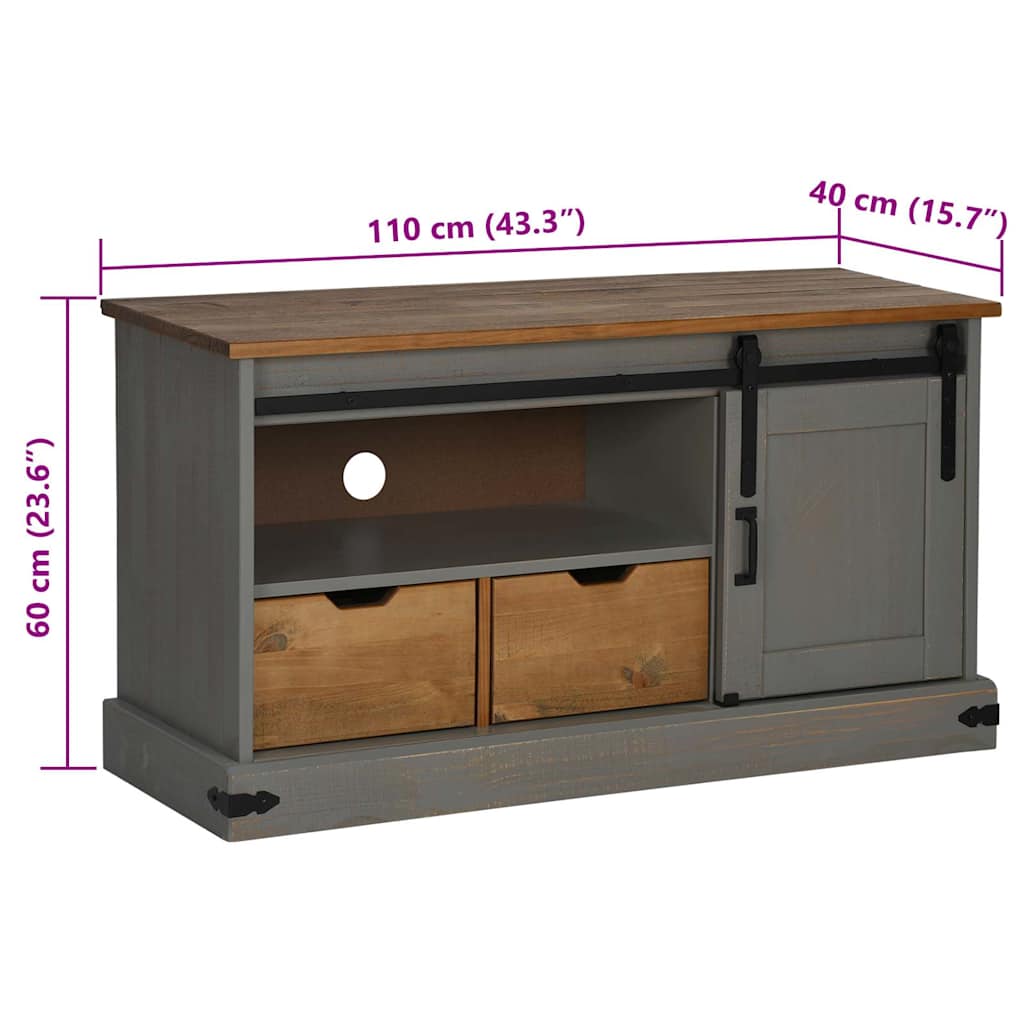 Mobile Porta TV HALDEN con Anta Scorrevole Grigio 110x40x60 cm - homemem39