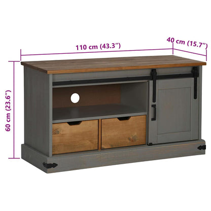 Mobile Porta TV HALDEN con Anta Scorrevole Grigio 110x40x60 cm - homemem39