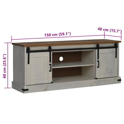 Mobile Porta TV HALDEN 2 Ante Scorrevoli Bianco 150x40x60 cm - homemem39