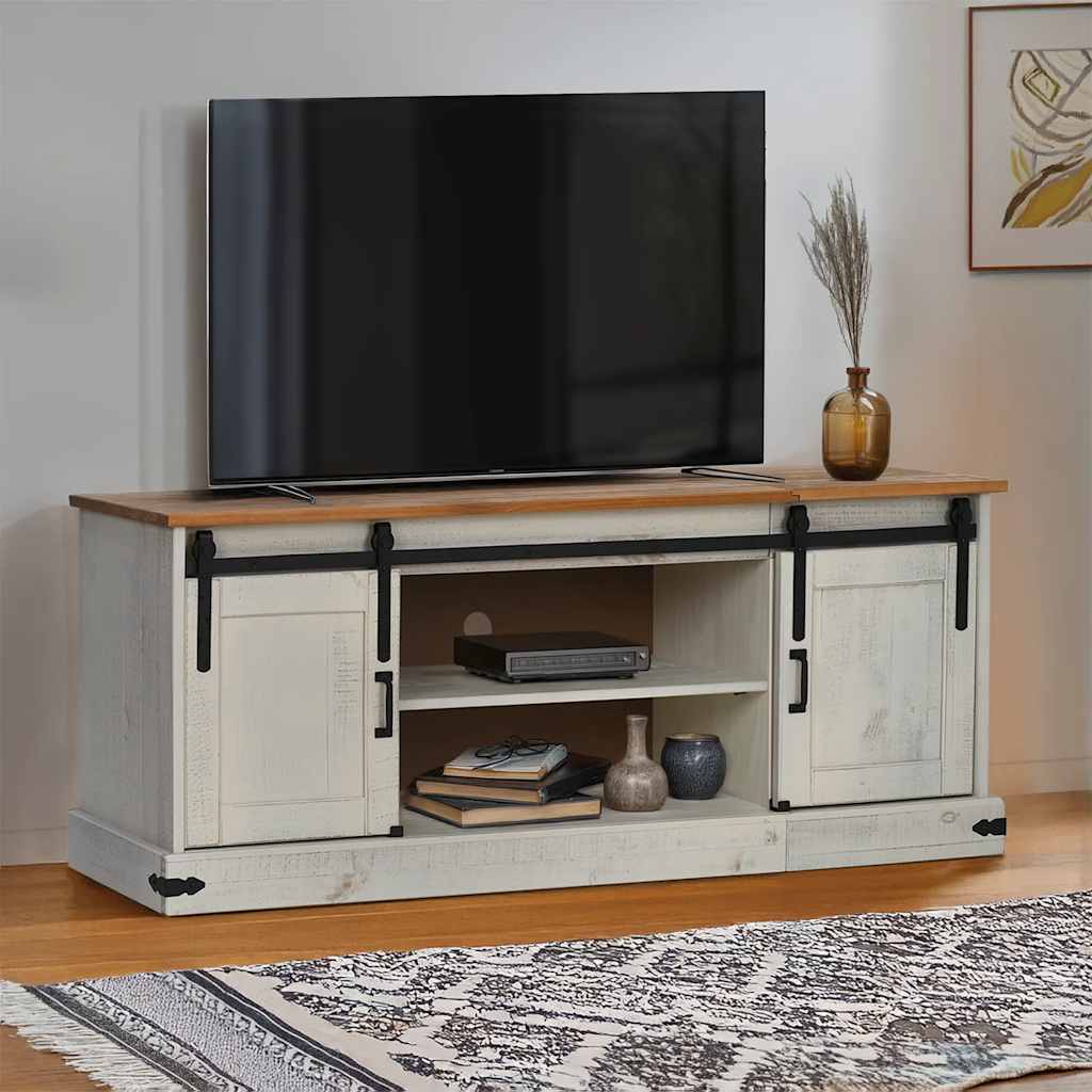 Mobile Porta TV HALDEN 2 Ante Scorrevoli Bianco 150x40x60 cm - homemem39