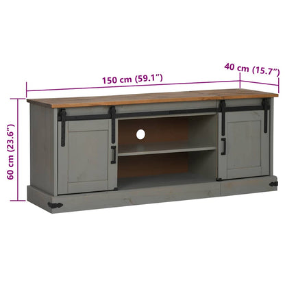 Mobile Porta TV HALDEN 2 Ante Scorrevoli Grigio 150x40x60 cm - homemem39