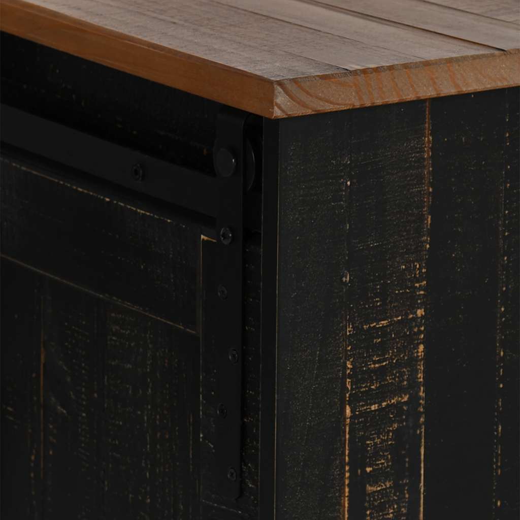 Mobile Porta TV HALDEN 2 Ante Scorrevoli Nero 150x40x60 cm - homemem39