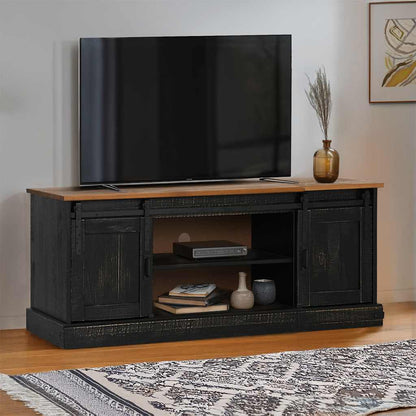 Mobile Porta TV HALDEN 2 Ante Scorrevoli Nero 150x40x60 cm - homemem39