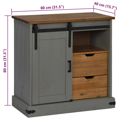 Credenza HALDEN con Anta Scorrevole 80x40x80 cm Legno Massello - homemem39