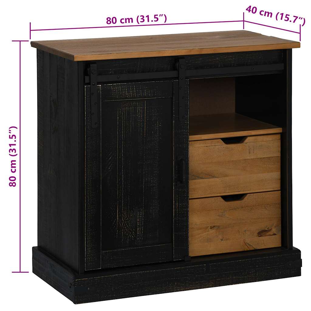 Credenza HALDEN con Anta Scorrevole 80x40x80 cm Legno Massello - homemem39