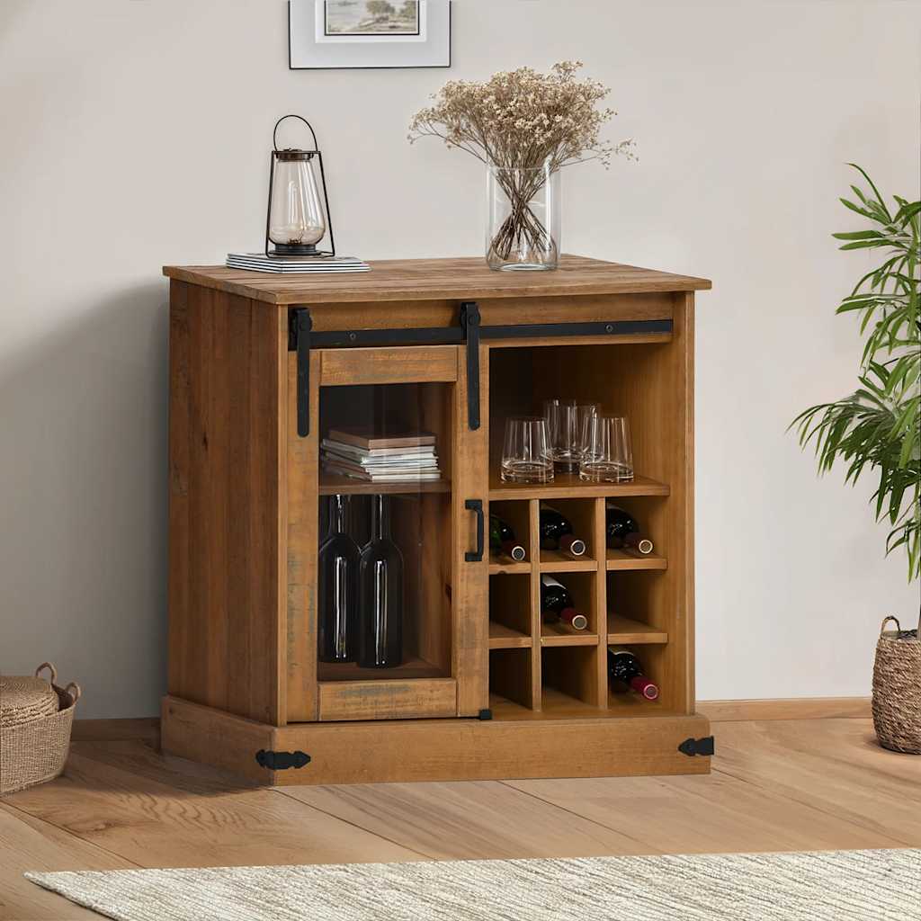 Credenza HALDEN con Anta Scorrevole 80x40x80 cm Legno Massello - homemem39