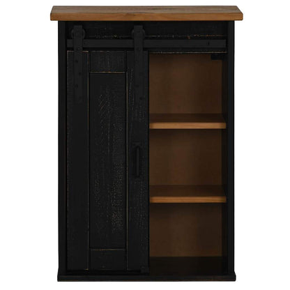 Pensile HALDEN con Anta Scorrevole Nero 49x22,5x70 cm in Pino | homemem39