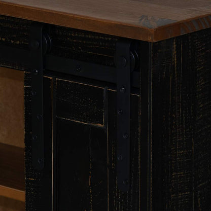 Pensile HALDEN con Anta Scorrevole Nero 49x22,5x70 cm in Pino | homemem39