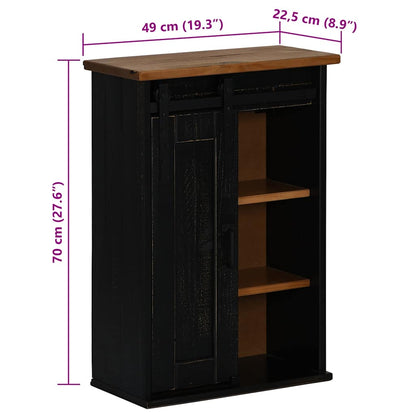 Pensile HALDEN con Anta Scorrevole Nero 49x22,5x70 cm in Pino | homemem39