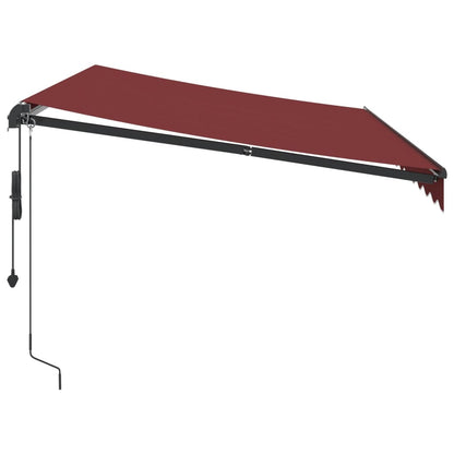Tenda da Sole Retrattile Automatica con LED Bordò 350x250 cm | homemem39