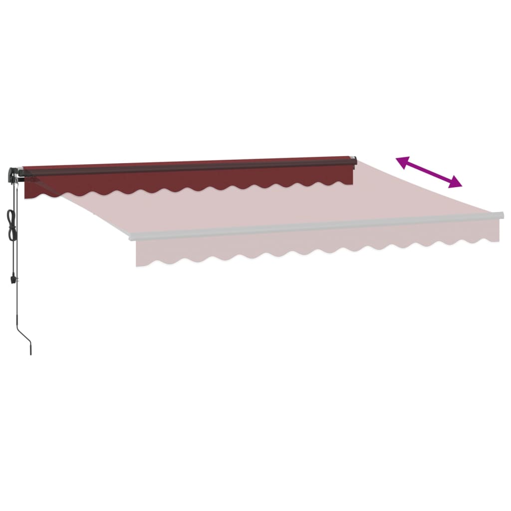Tenda da Sole Retrattile Automatica con LED Bordò 350x250 cm | homemem39