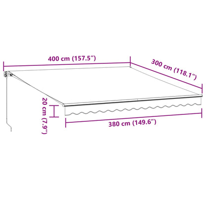 Bordeaux Manual Retractable Awning 400x300 cm