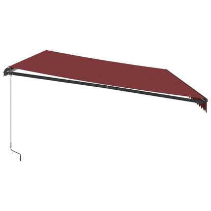 Manual Retractable Awning with Bordeaux LED 600x300 cm