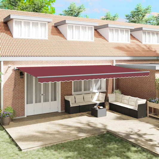 Tenda da Sole Retrattile Automatica con LED Bordò 600x300 cm | homemem39