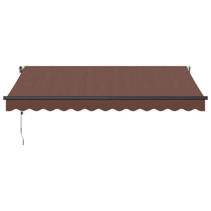 Automatic Retractable Awning with Brown LED 350x250 cm