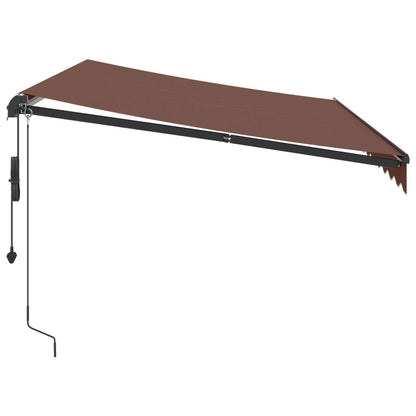 Automatic Retractable Awning with Brown LED 350x250 cm