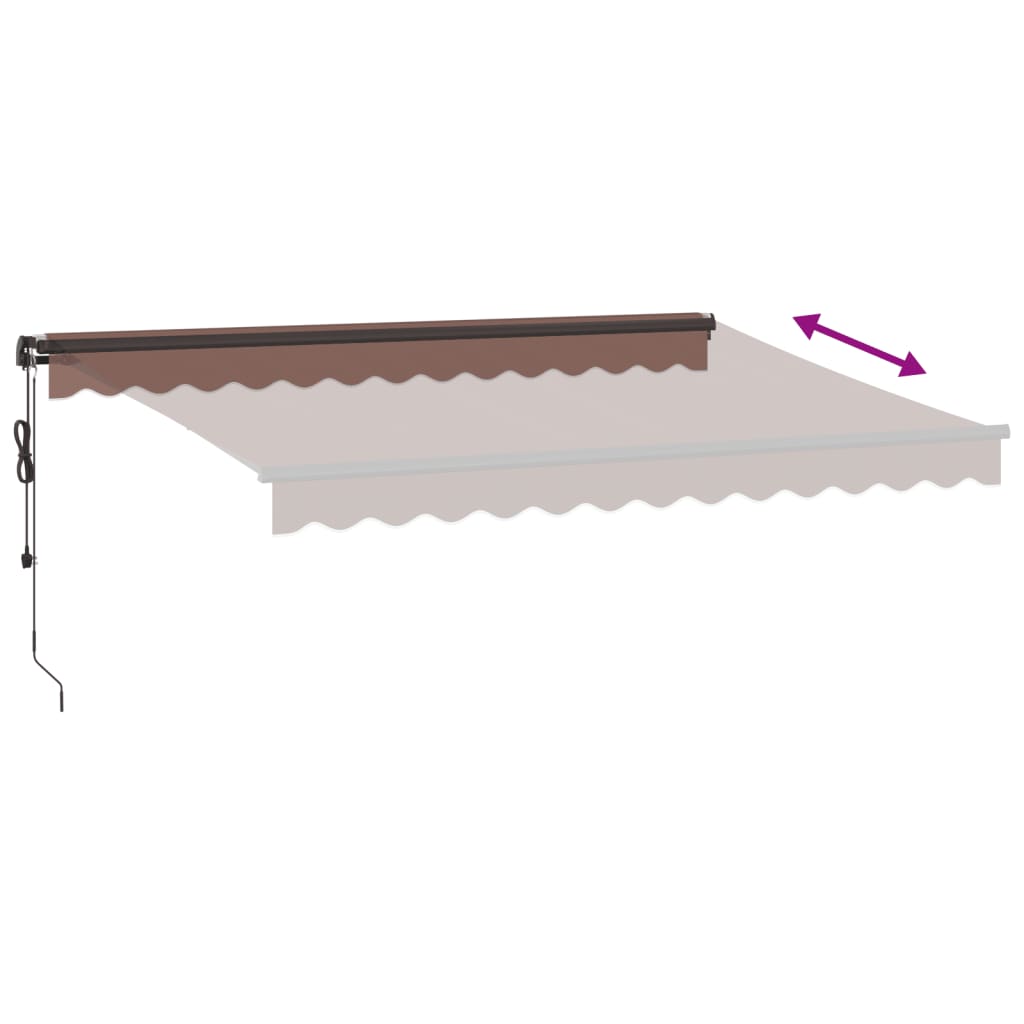 Tenda da Sole Retrattile Automatica con LED Marrone 350x250 cm | homemem39