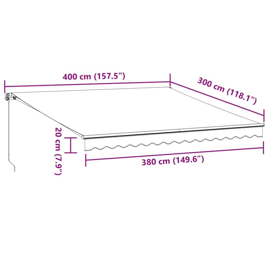 Tenda Sole Retrattile Manuale 400x300 cm Marrone