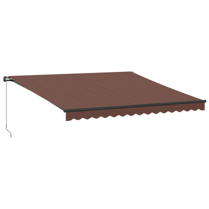 Tenda da Sole Retrattile Manuale con LED Marrone 400x300 cm