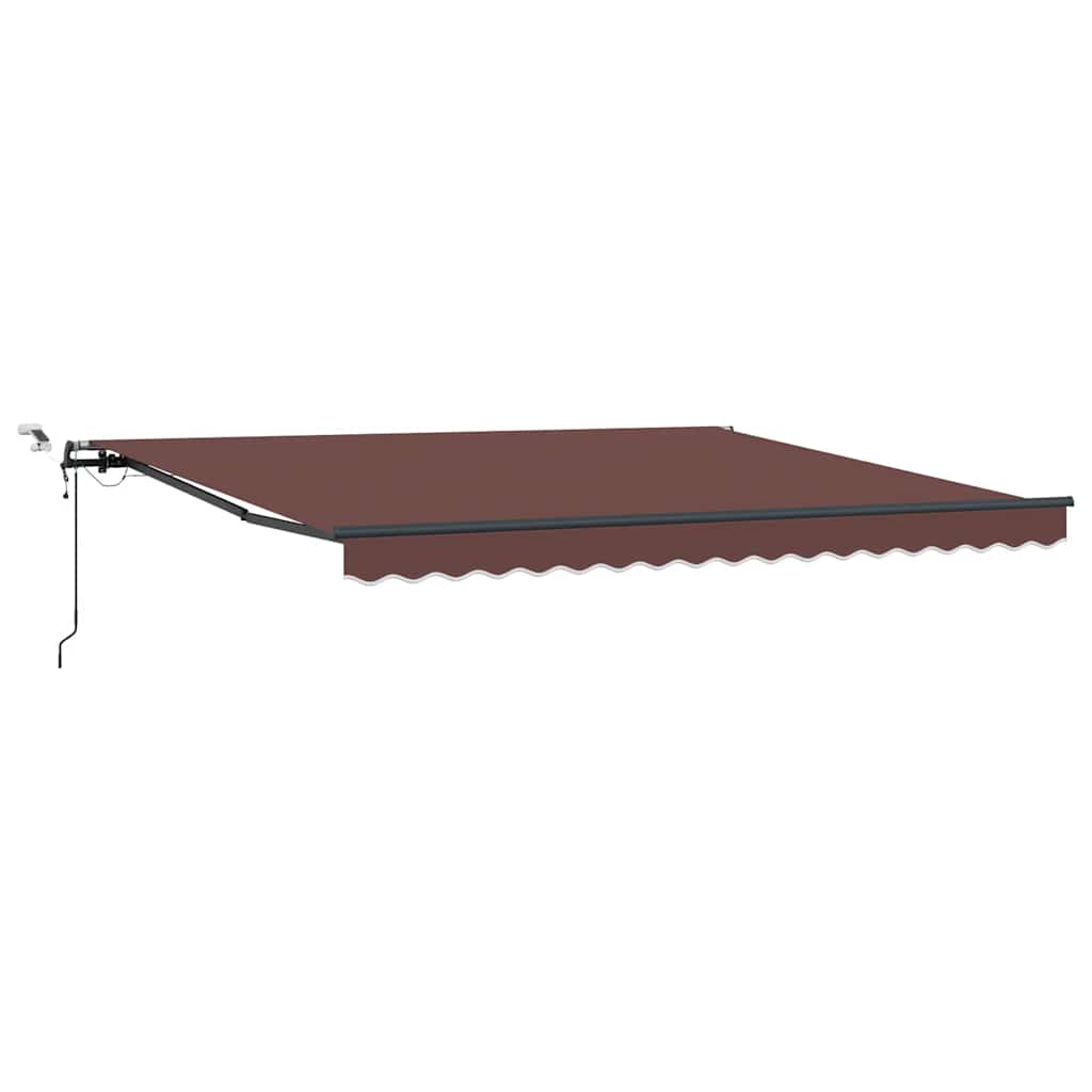 Tenda da Sole Retrattile Automatica con LED Marrone 400x300 cm