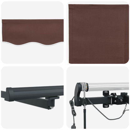 Tenda da Sole Retrattile Automatica con LED Marrone 400x300 cm