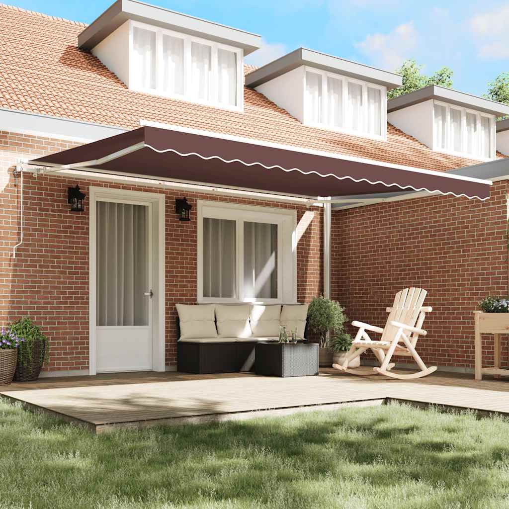 Tenda da Sole Retrattile Automatica Marrone 450x300 cm | homemem39