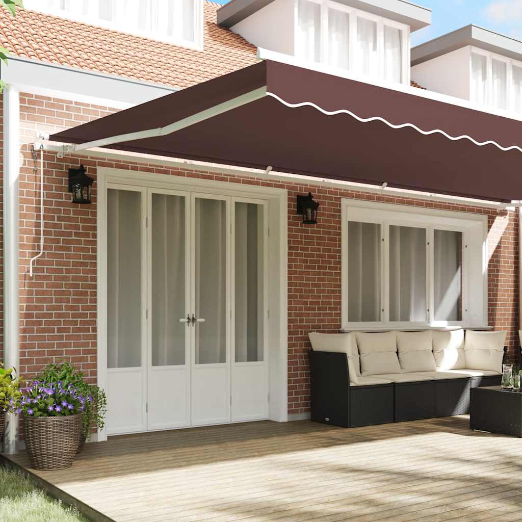 Tenda da Sole Retrattile Automatica Marrone 600x300 cm | homemem39