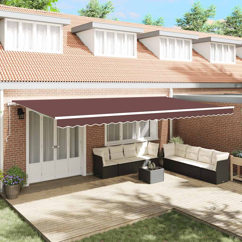 Tenda da Sole Retrattile Automatica Marrone 600x300 cm | homemem39